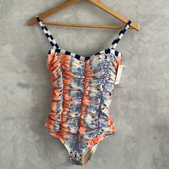 SAHA, NWT One Piece Retro Flowered Bathing Suit, Size S - Picture 1 of 10